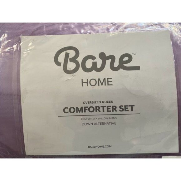 Bare home Queen Lavender Quilted Microfiber Comforter. - Picture 3 of 4
